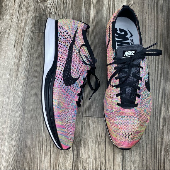 Mens Nike Flyknit Racer Running Shoes Multicolor Size 13 - Picture 1 of 9